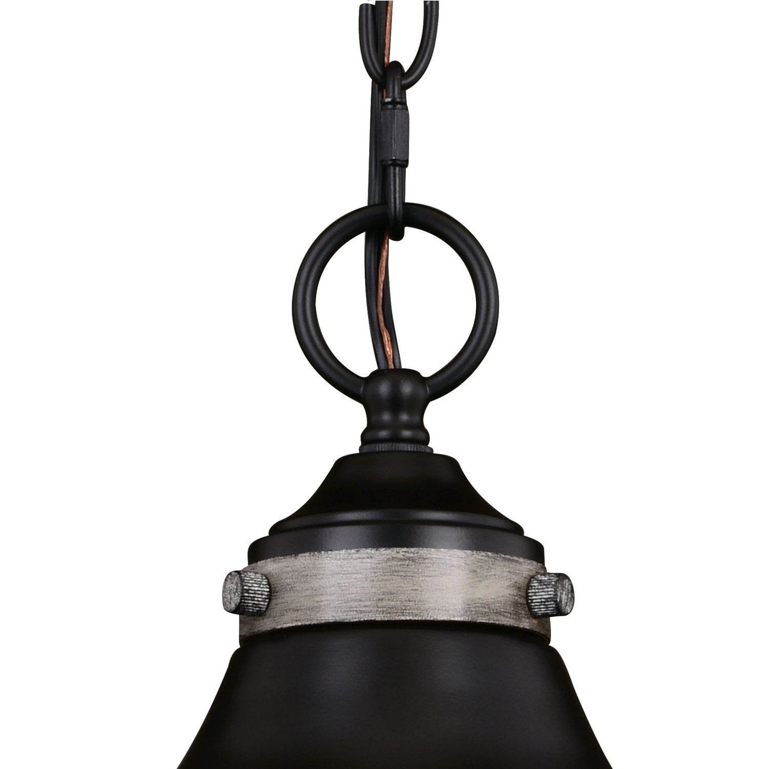 Vaxcel - P0367 - One Light Pendant - Sheffield - New Bronze/Distressed Ash w/Light Silver