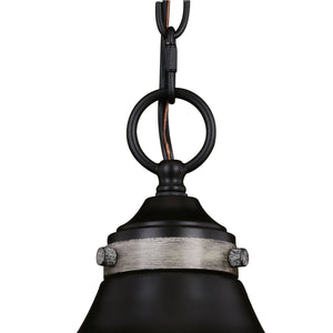 Vaxcel - P0367 - One Light Pendant - Sheffield - New Bronze/Distressed Ash w/Light Silver