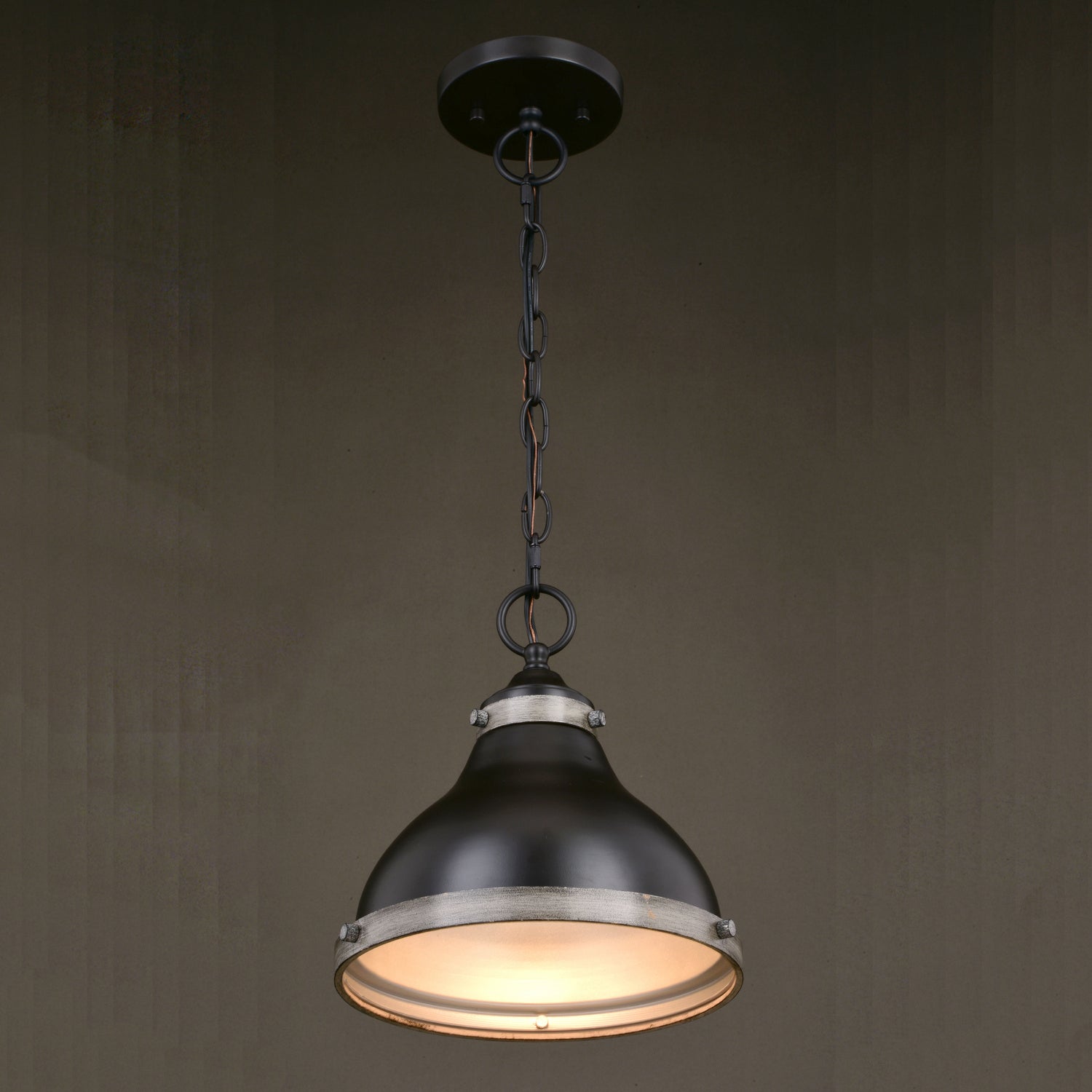 Vaxcel - P0367 - One Light Pendant - Sheffield - New Bronze/Distressed Ash w/Light Silver