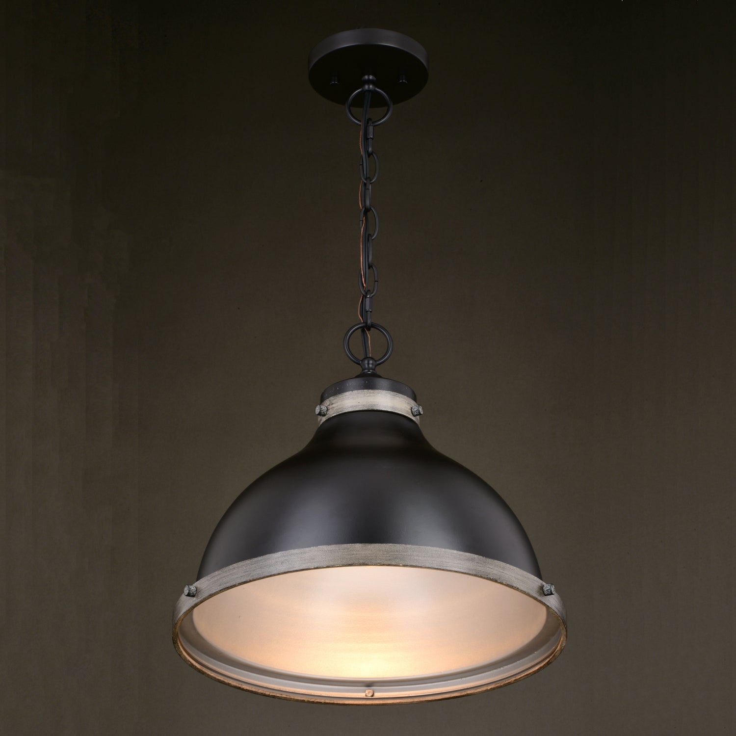 Vaxcel - P0368 - One Light Pendant - Sheffield - New Bronze/Distressed Ash w/Light Silver