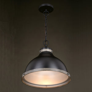 Vaxcel - P0368 - One Light Pendant - Sheffield - New Bronze/Distressed Ash w/Light Silver