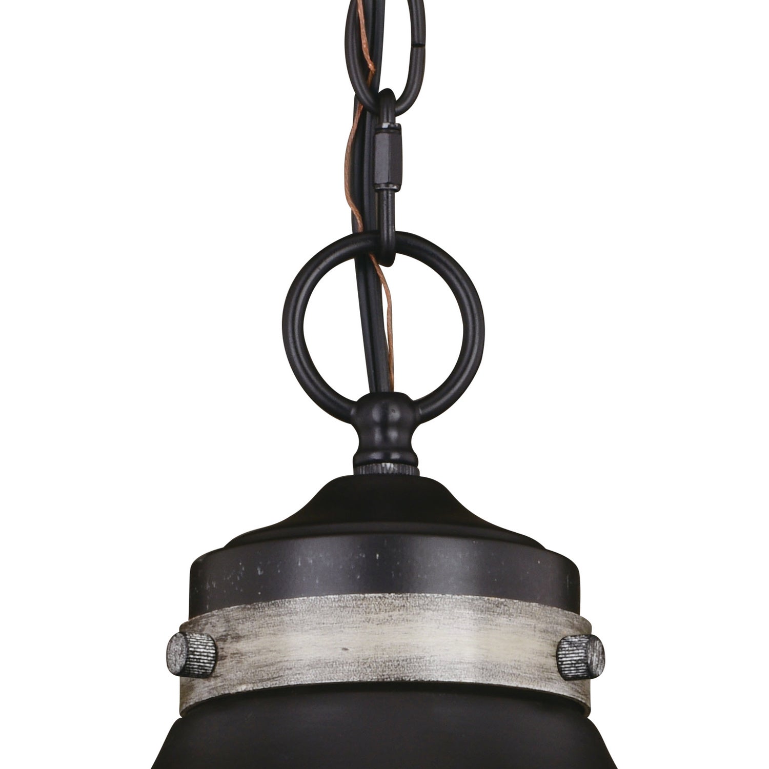 Vaxcel - P0368 - One Light Pendant - Sheffield - New Bronze/Distressed Ash w/Light Silver