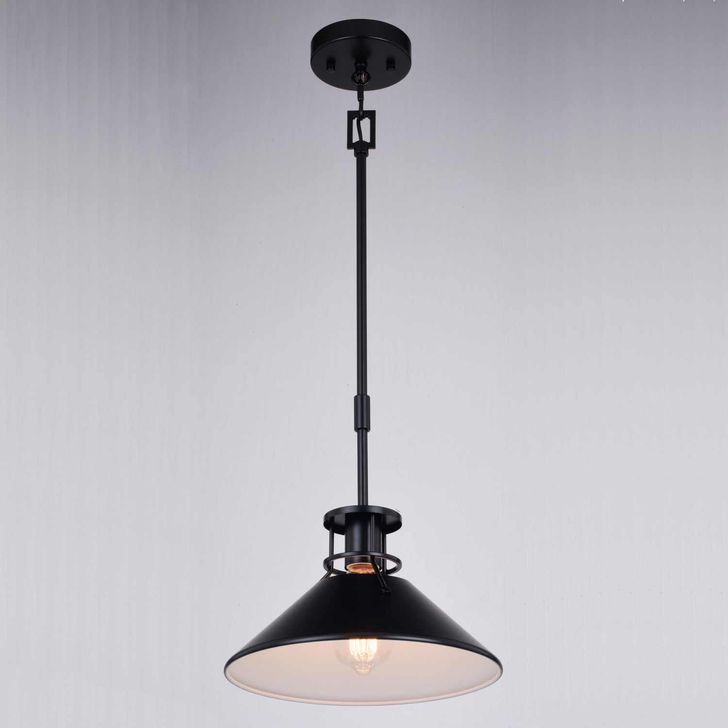 Vaxcel - P0379 - One Light Pendant - Canton - Black and Matte White