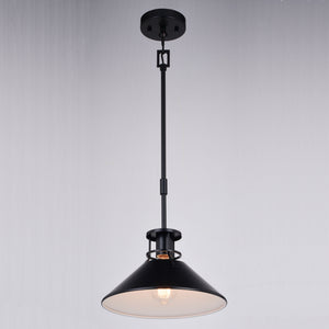 Vaxcel - P0379 - One Light Pendant - Canton - Black and Matte White