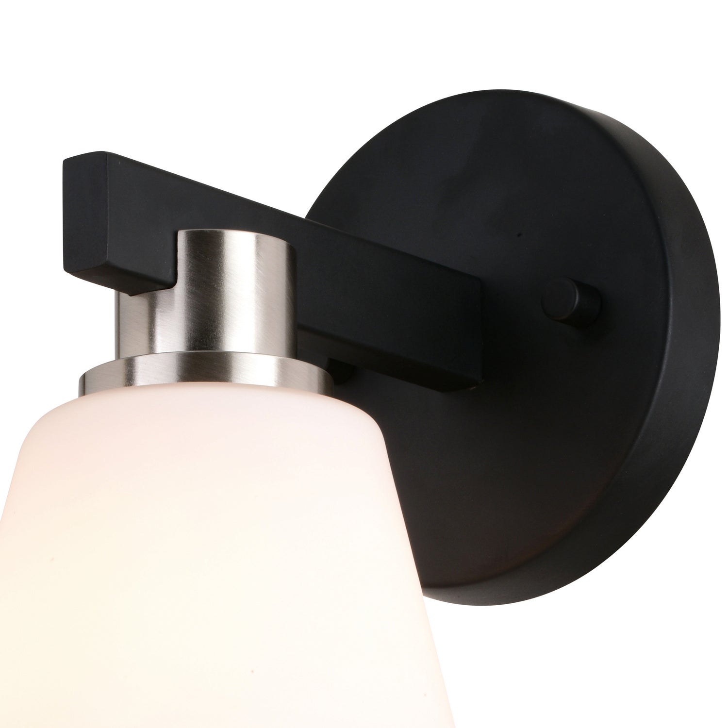 Vaxcel - W0404 - One Light Vanity - Vermont - Matte Black and Satin Nickel