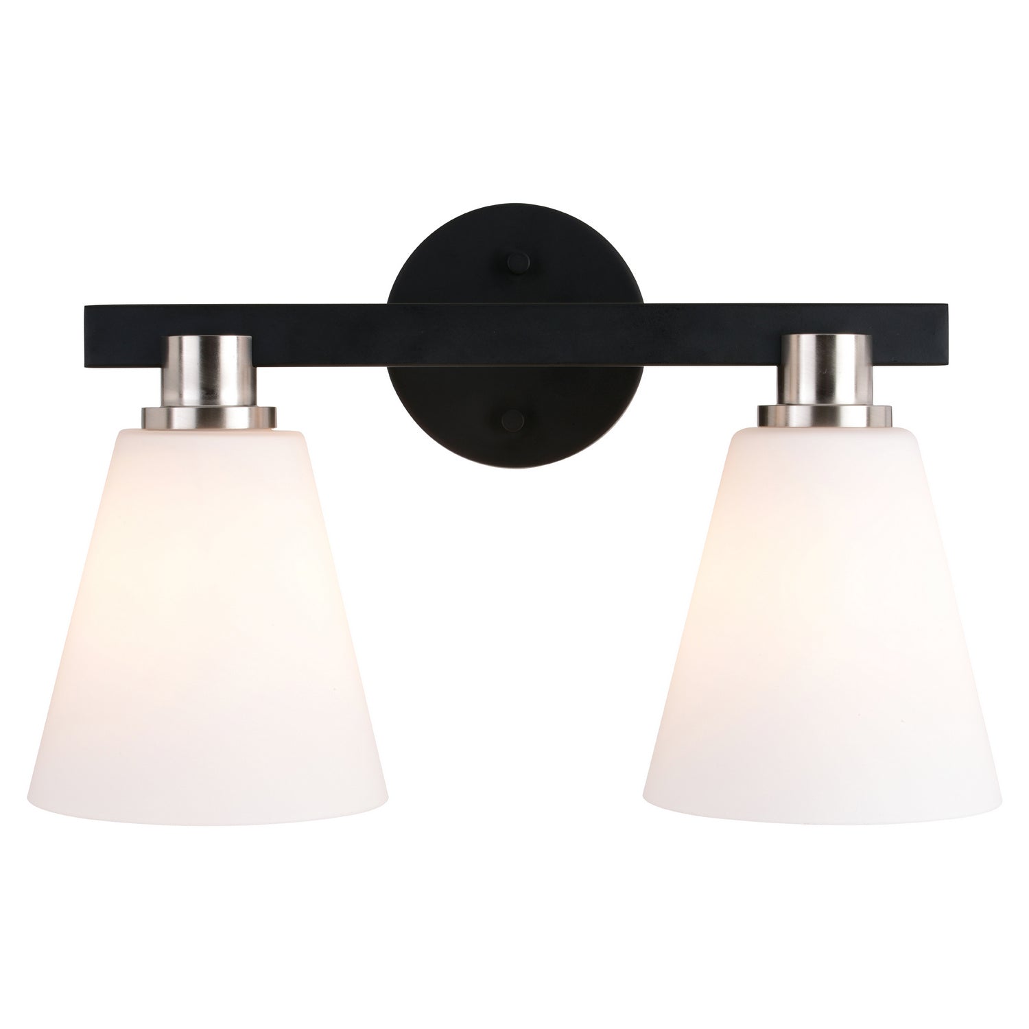 Vaxcel - W0405 - Two Light Vanity - Vermont - Matte Black and Satin Nickel