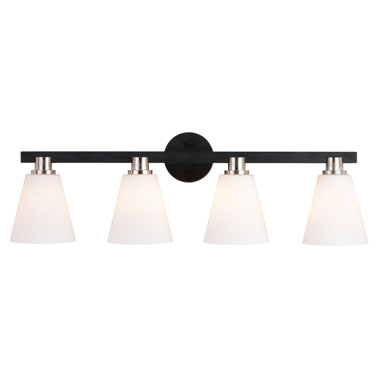 Vaxcel - W0407 - Four Light Vanity - Vermont - Matte Black and Satin Nickel