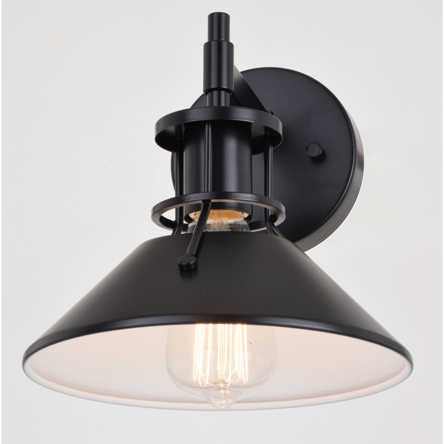 Vaxcel - W0415 - One Light Wall Sconce - Canton - Black and Matte White