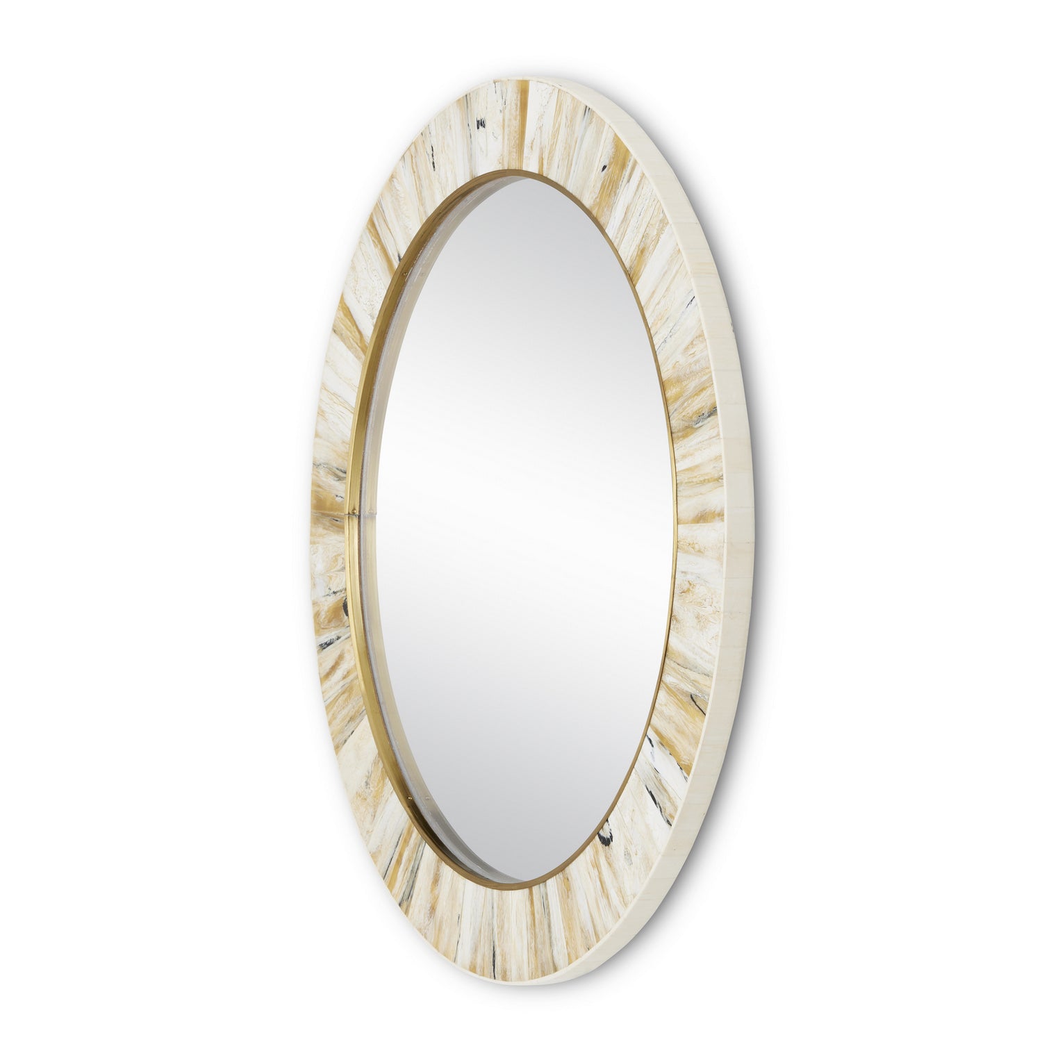 Currey and Company - 1000-0121 - Mirror - Niva - Cream/Brass/Mirror