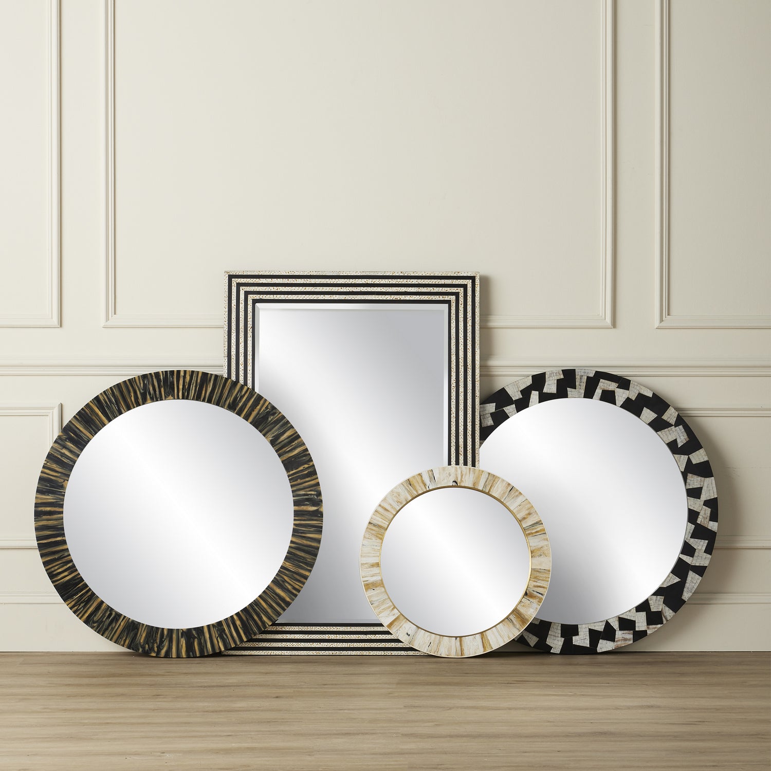 Currey and Company - 1000-0121 - Mirror - Niva - Cream/Brass/Mirror