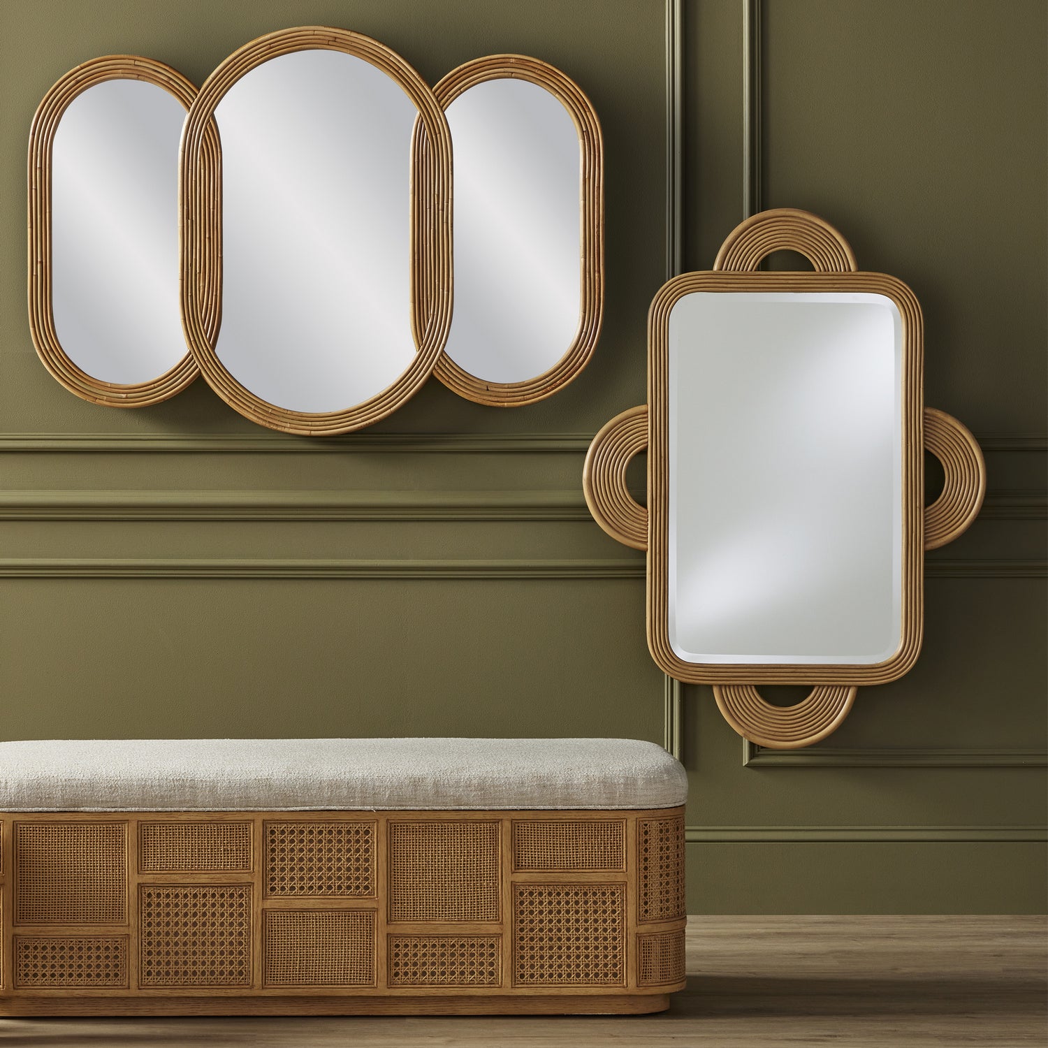 Currey and Company - 1000-0128 - Mirror - Triboa - Arurog/Khaki/Mirror