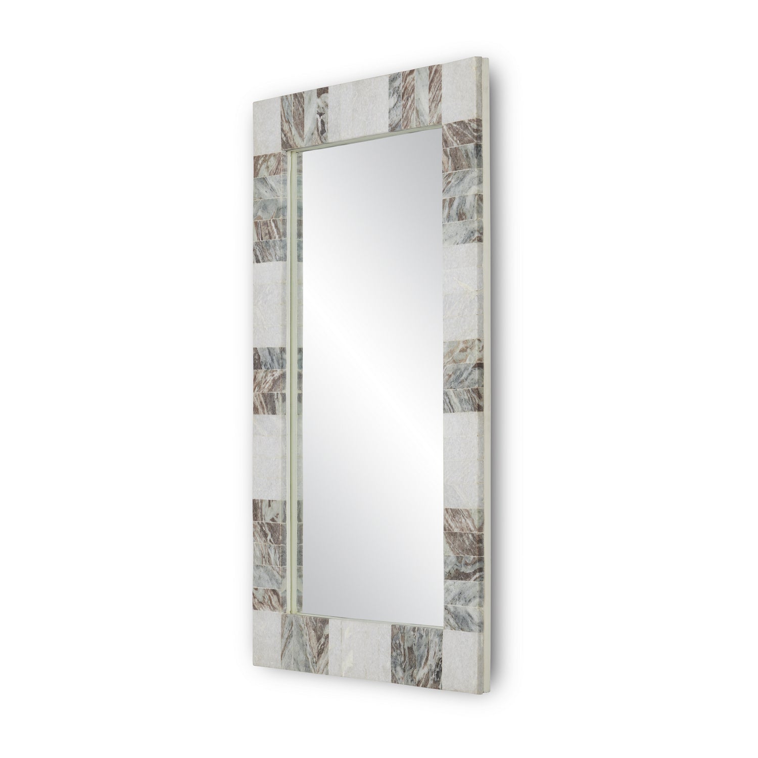 Currey and Company - 1000-0132 - Mirror - Elena - White/Brown/Mirror