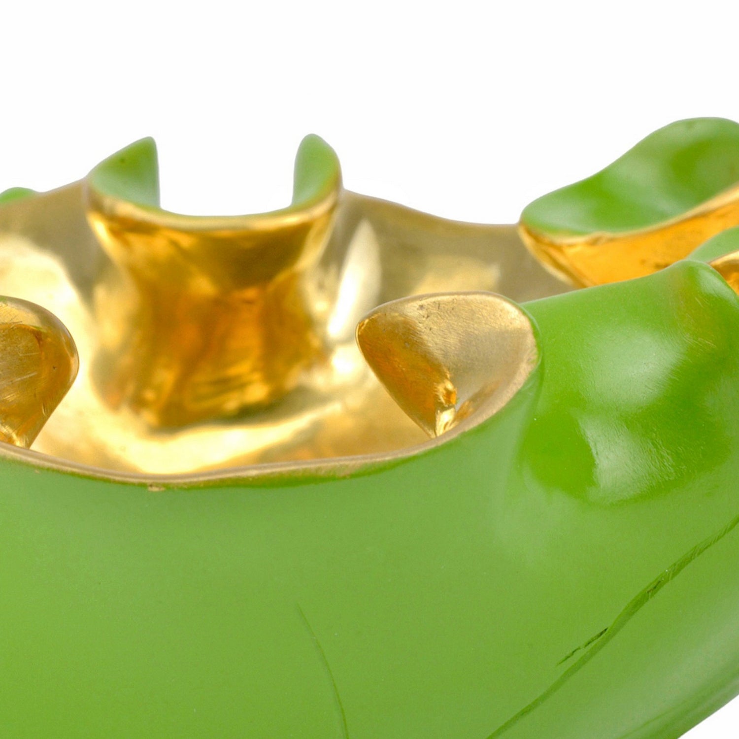 Currey and Company - 1200-0621 - Bowl - Wrapped Lotus Leaf - Green/Polished Gold