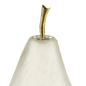 Currey and Company - 1200-0641 - Pear Set of 2 - Pear - Matte Frost/Brass