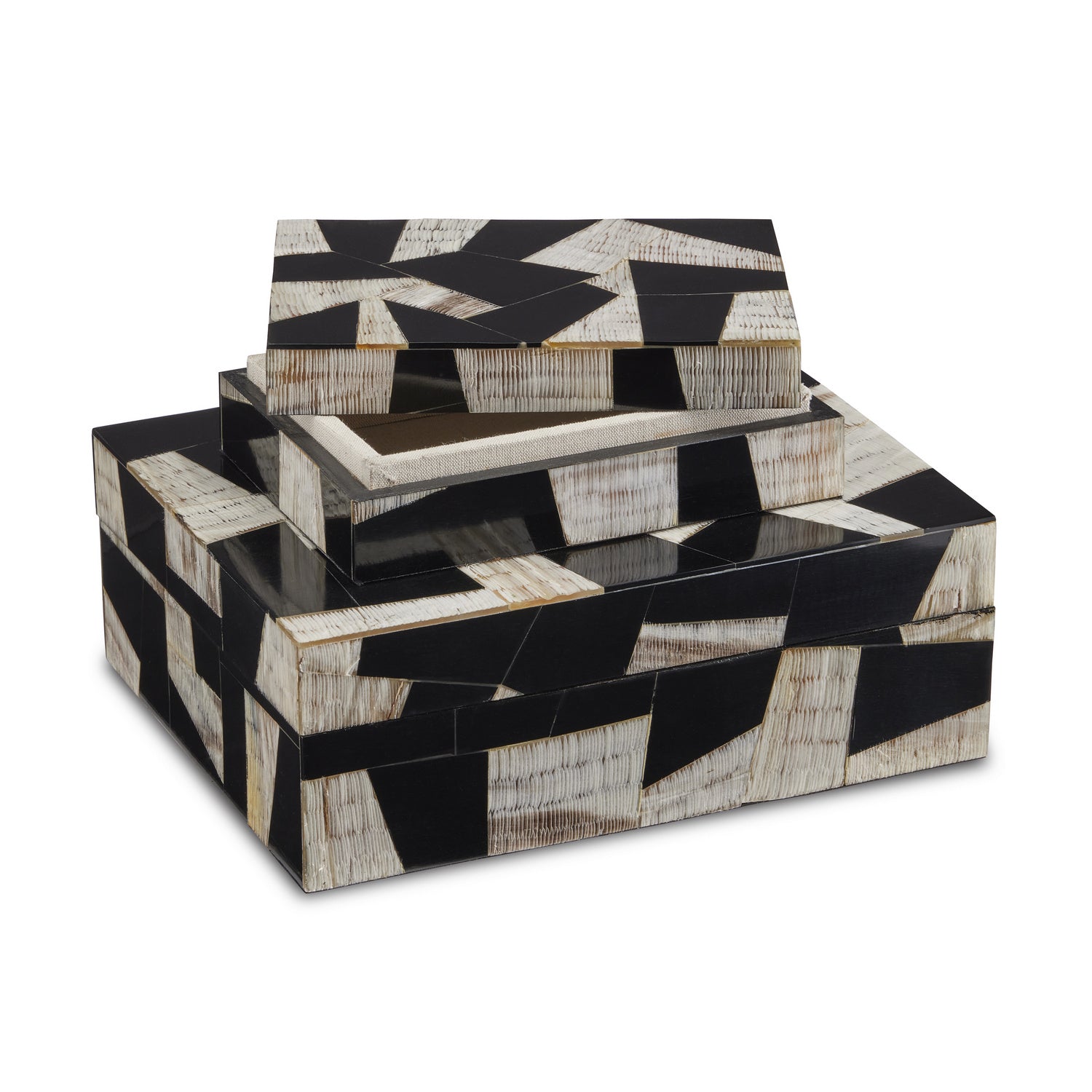 Currey and Company - 1200-0642 - Box Set of 2 - Bindu - Natural/Black/Linen