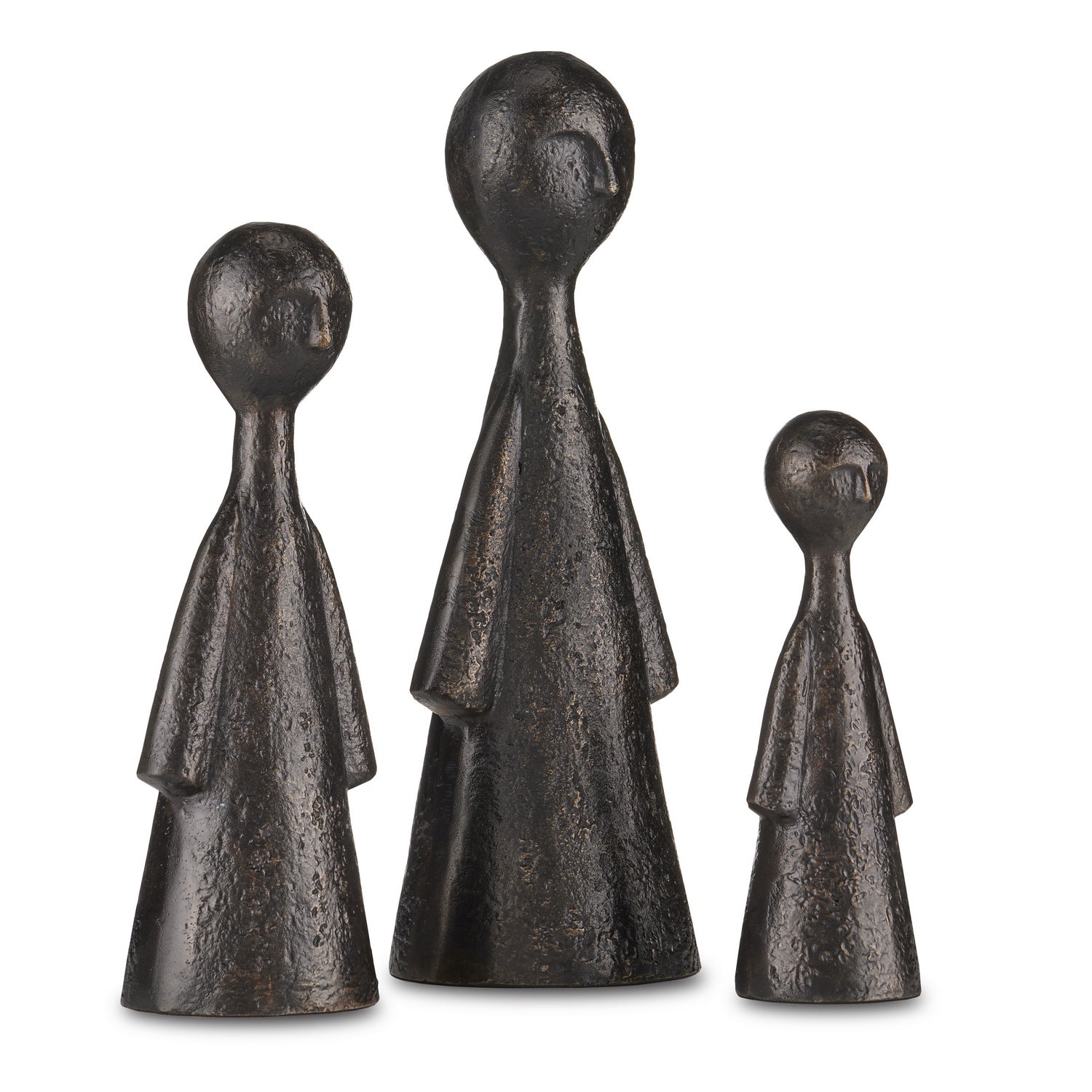 Currey and Company - 1200-0644 - Figure Set of 3 - Ganav - Bronze