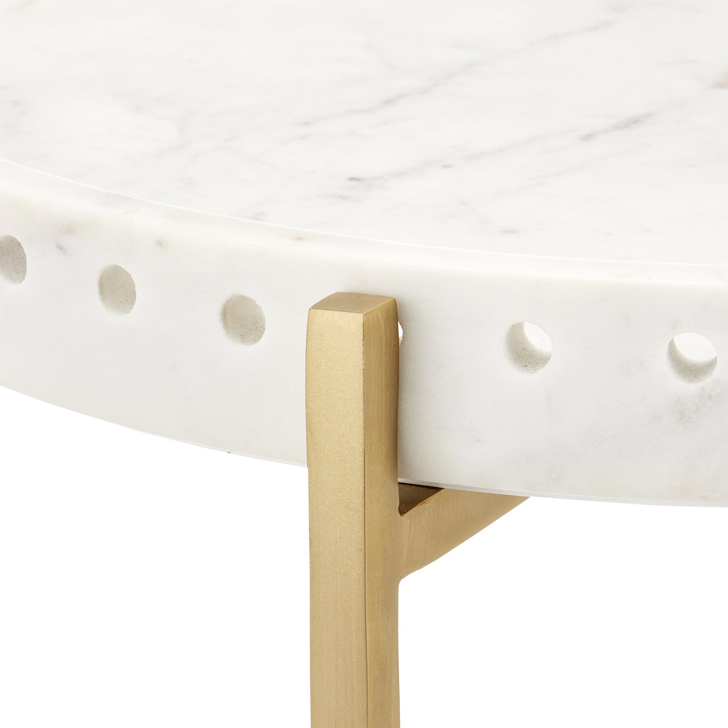 Currey and Company - 4000-0146 - Accent Table - Freya - White/Antique Brass