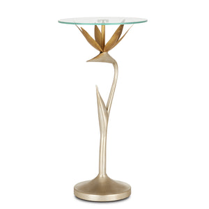 Currey and Company - 4000-0147 - Accent Table - Paradiso - Contemporary Silver Leaf/Contemporary Gold Leaf