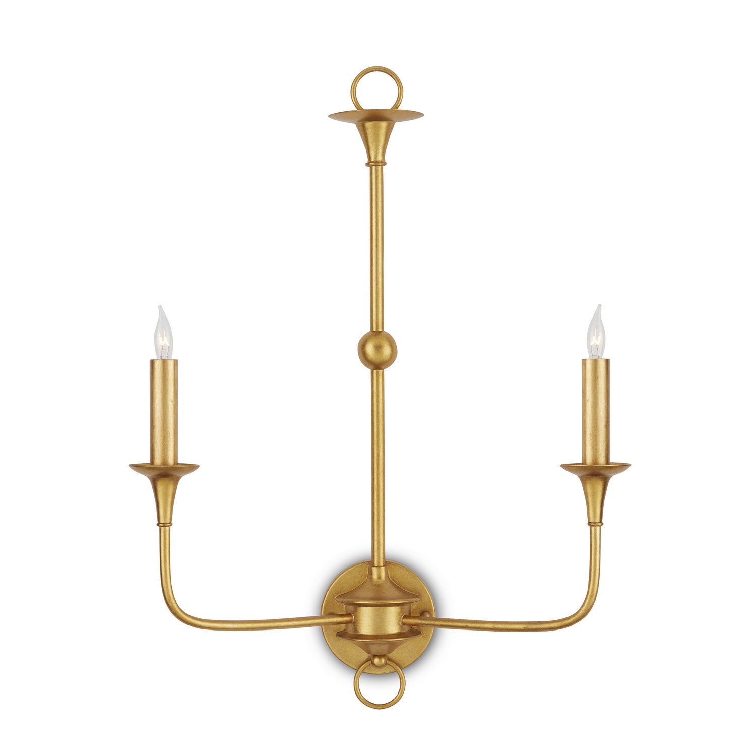 Currey and Company - 5000-0214 - Two Light Wall Sconce - Nottaway - Contemporary Gold Leaf