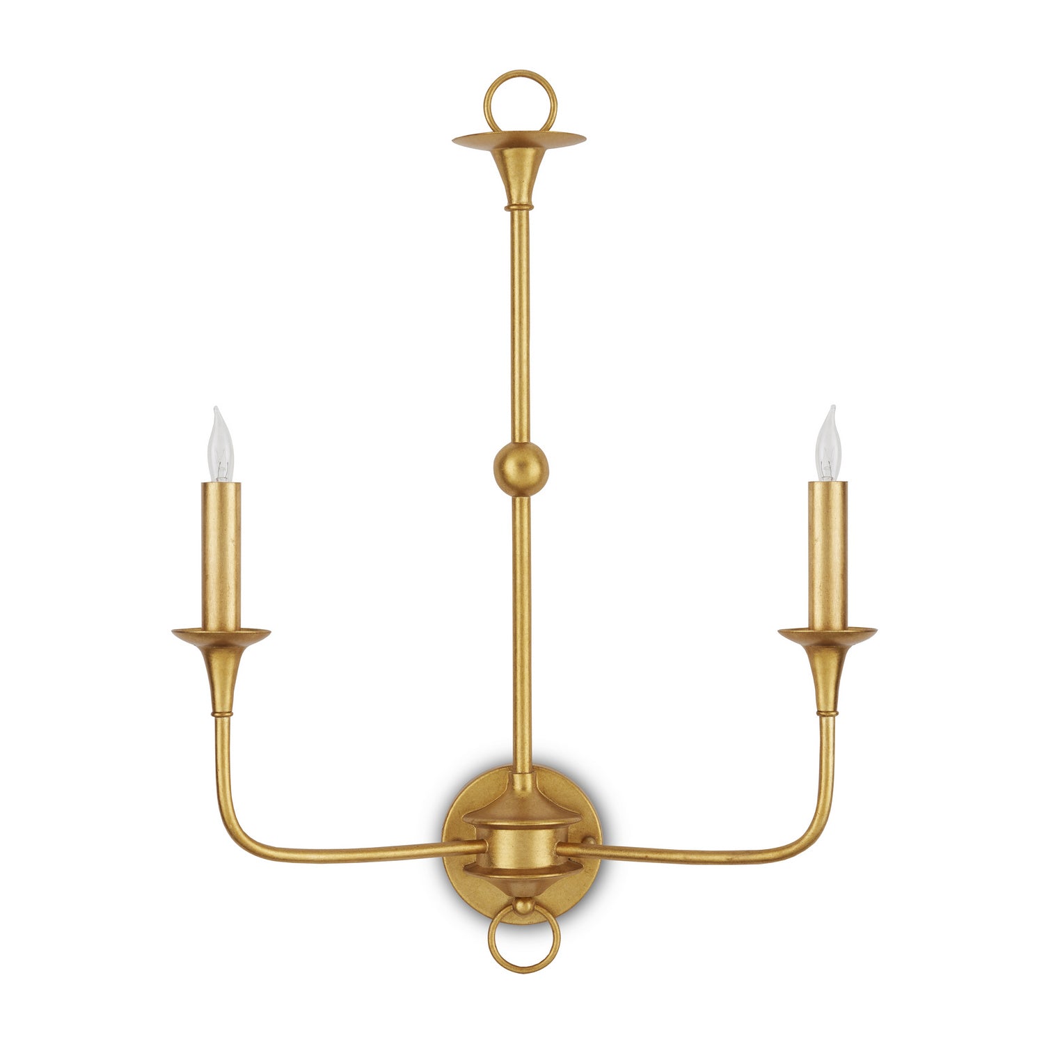 Currey and Company - 5000-0214 - Two Light Wall Sconce - Nottaway - Contemporary Gold Leaf