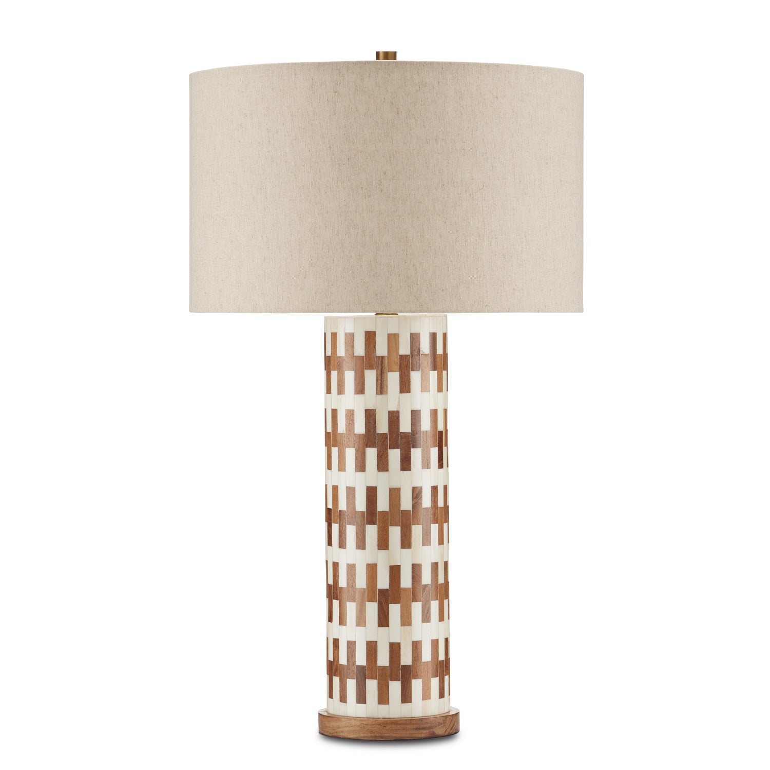 Currey and Company - 6000-0824 - One Light Table Lamp - Tia - White/Natural/Antique Brass