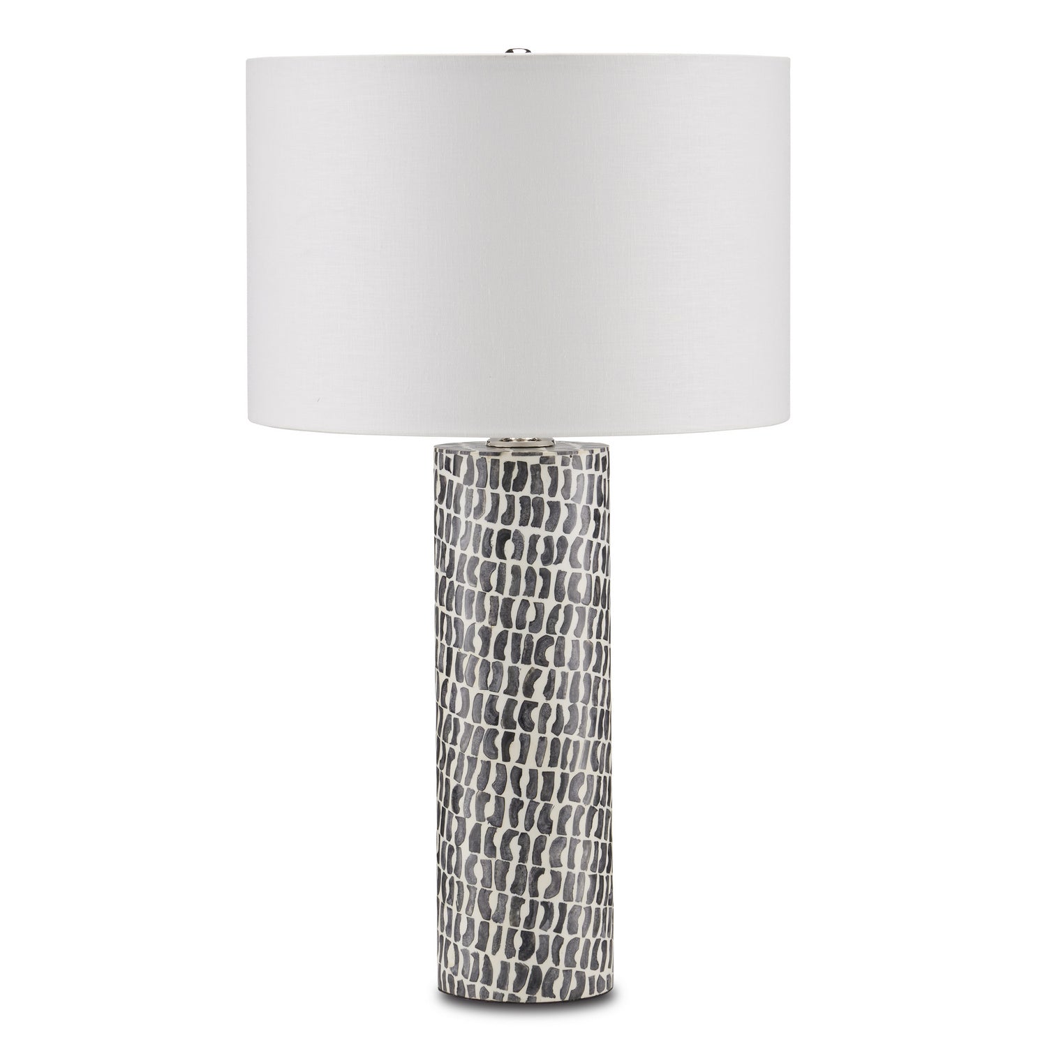 Currey and Company - 6000-0826 - One Light Table Lamp - Charcoal - Gray/White/Polished Nickel