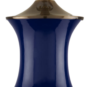 Currey and Company - 6000-0841 - One Light Table Lamp - Lilou - Blue/Antique Brass