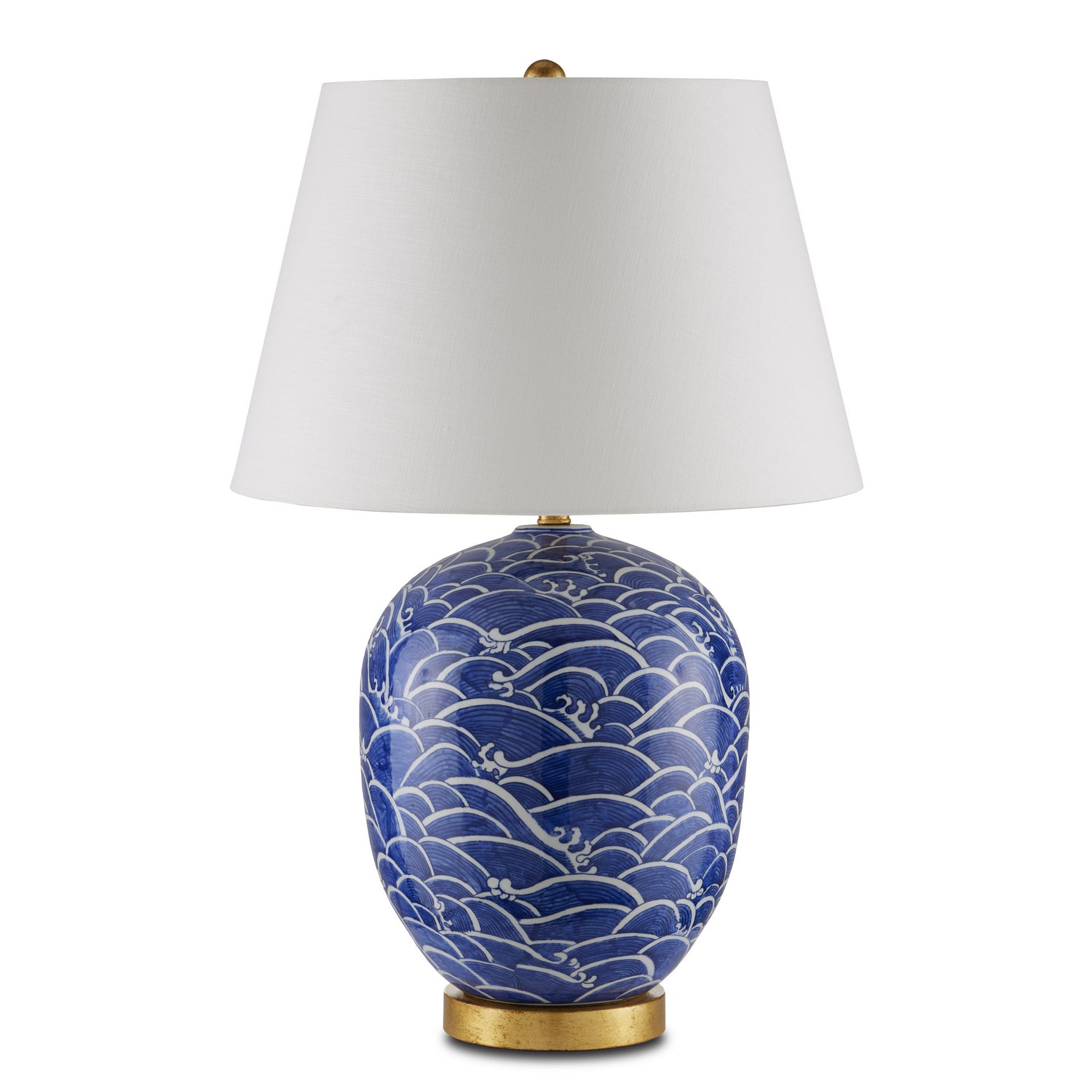 Currey and Company - 6000-0842 - One Light Table Lamp - Nami - Blue/White/Gold Leaf