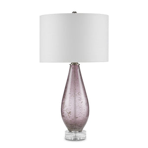 Currey and Company - 6000-0854 - One Light Table Lamp - Optimist - Purple/Clear/Antique Nickel