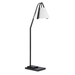 Currey and Company - 8000-0122 - One Light Floor Lamp - Frey - Satin Black/Brushed Brown