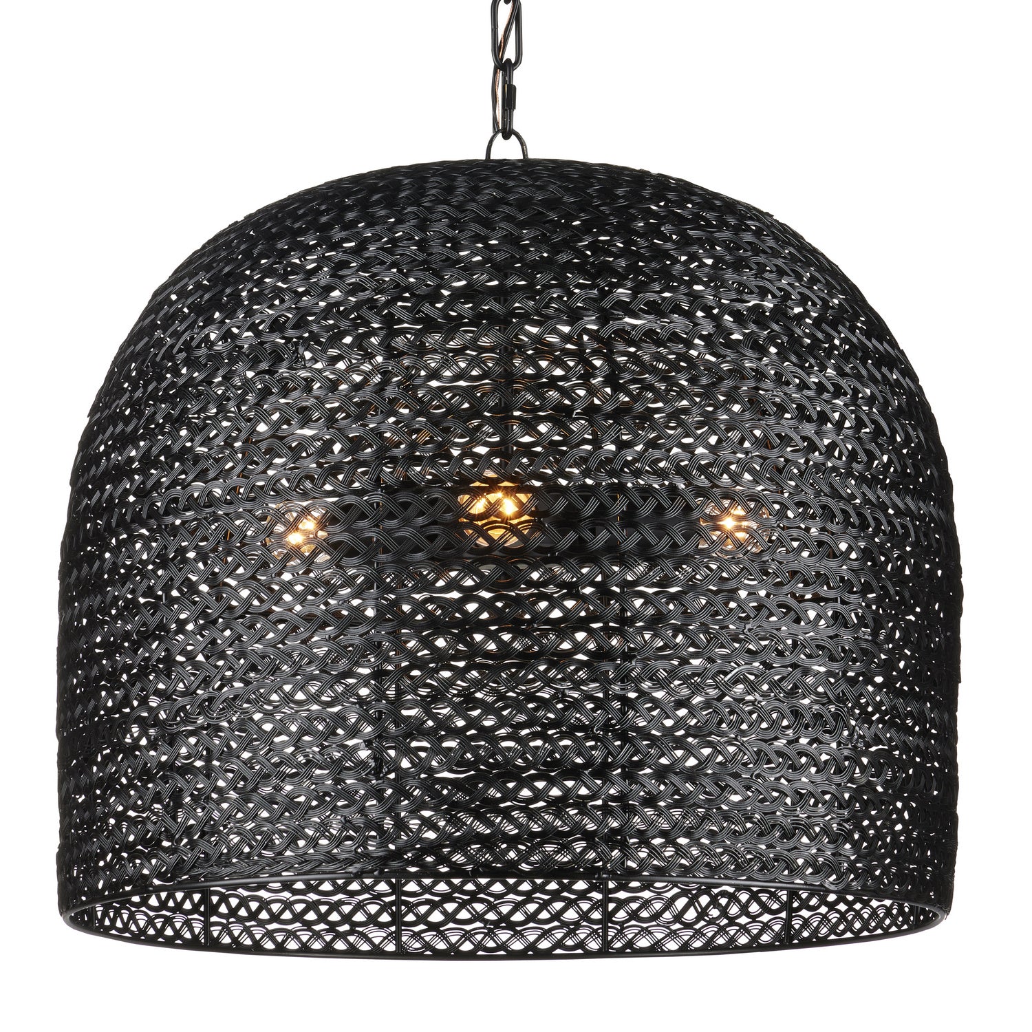 Currey and Company - 9000-0961 - Three Light Pendant - Piero - Satin Black