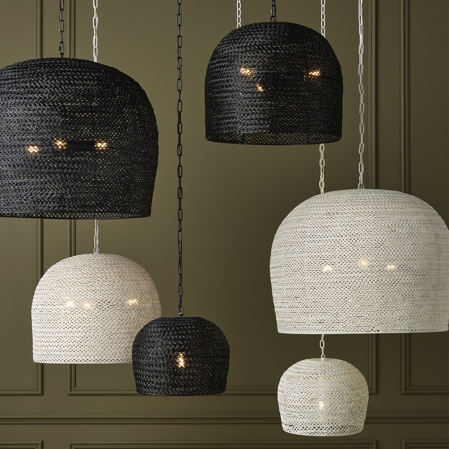 Currey and Company - 9000-0961 - Three Light Pendant - Piero - Satin Black