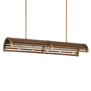 Currey and Company - 9000-0967 - Five Light Chandelier - Woodbine - Chestnut/Brass