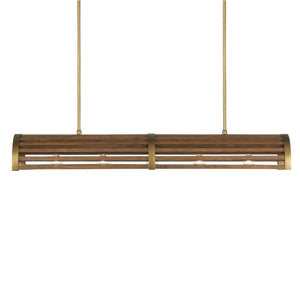 Currey and Company - 9000-0967 - Five Light Chandelier - Woodbine - Chestnut/Brass