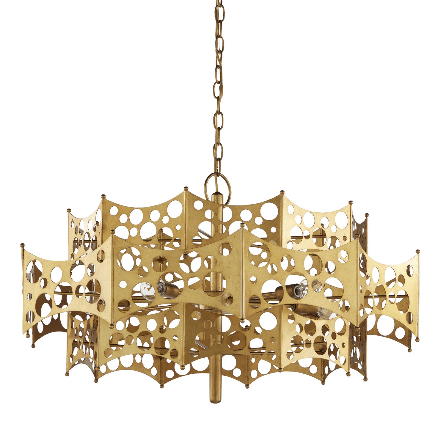 Currey and Company - 9000-0971 - Five Light Chandelier - Emmental - Contemporary Gold Leaf