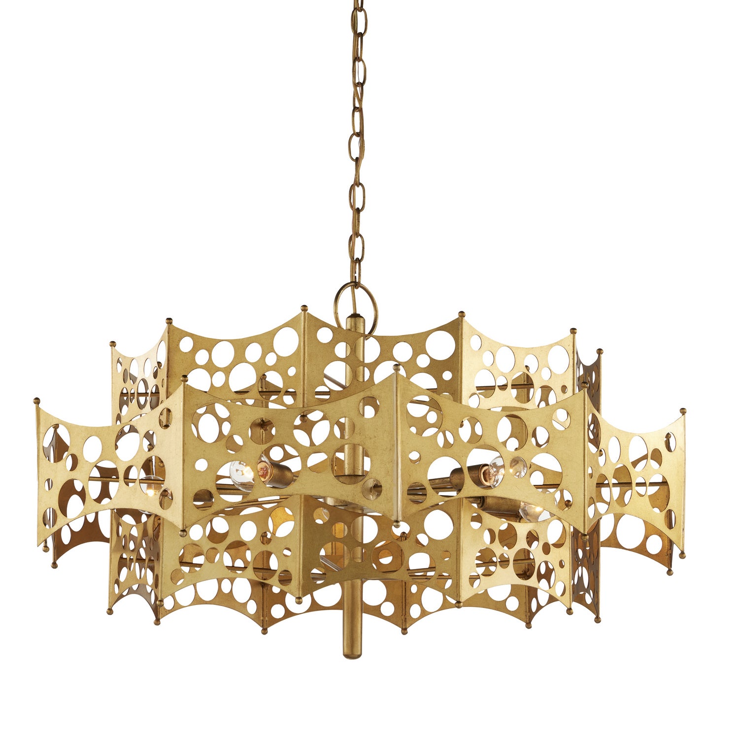 Currey and Company - 9000-0971 - Five Light Chandelier - Emmental - Contemporary Gold Leaf