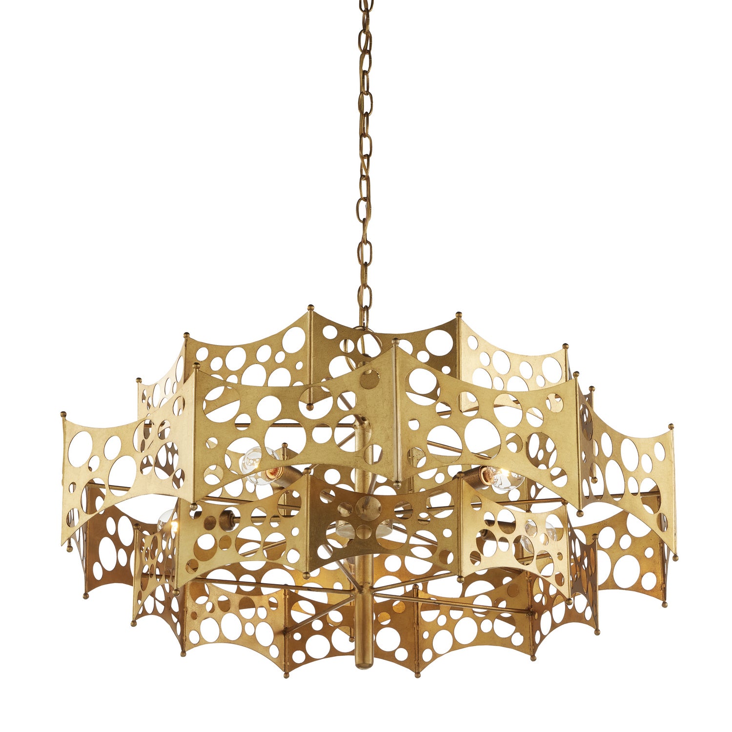 Currey and Company - 9000-0971 - Five Light Chandelier - Emmental - Contemporary Gold Leaf