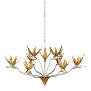 Currey and Company - 9000-0973 - Nine Light Chandelier - Paradiso - Contemporary Silver Leaf/Contemporary Gold Leaf/ Contemporary Gold