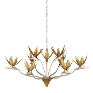 Currey and Company - 9000-0973 - Nine Light Chandelier - Paradiso - Contemporary Silver Leaf/Contemporary Gold Leaf/ Contemporary Gold