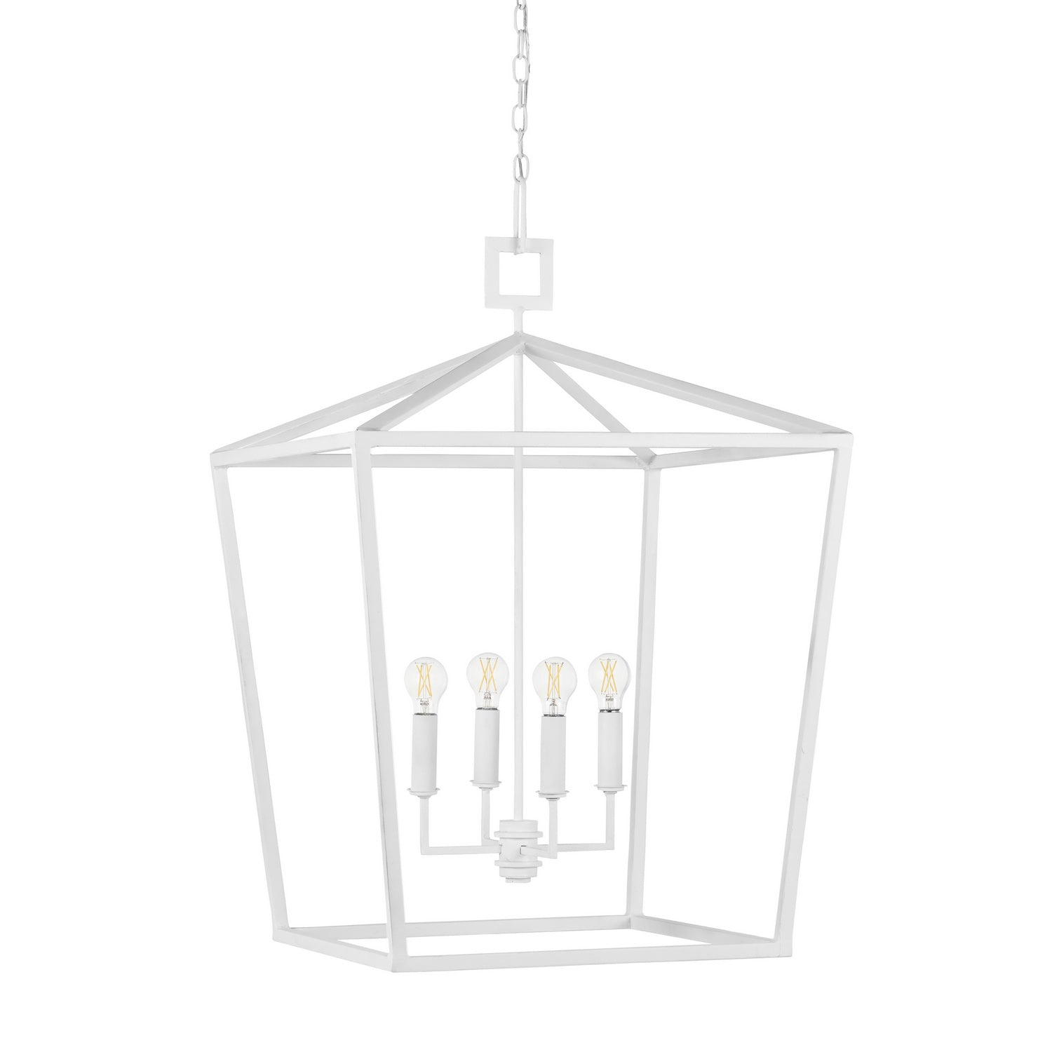 Currey and Company - 9000-0977 - Five Light Chandelier - Denison - Gesso White