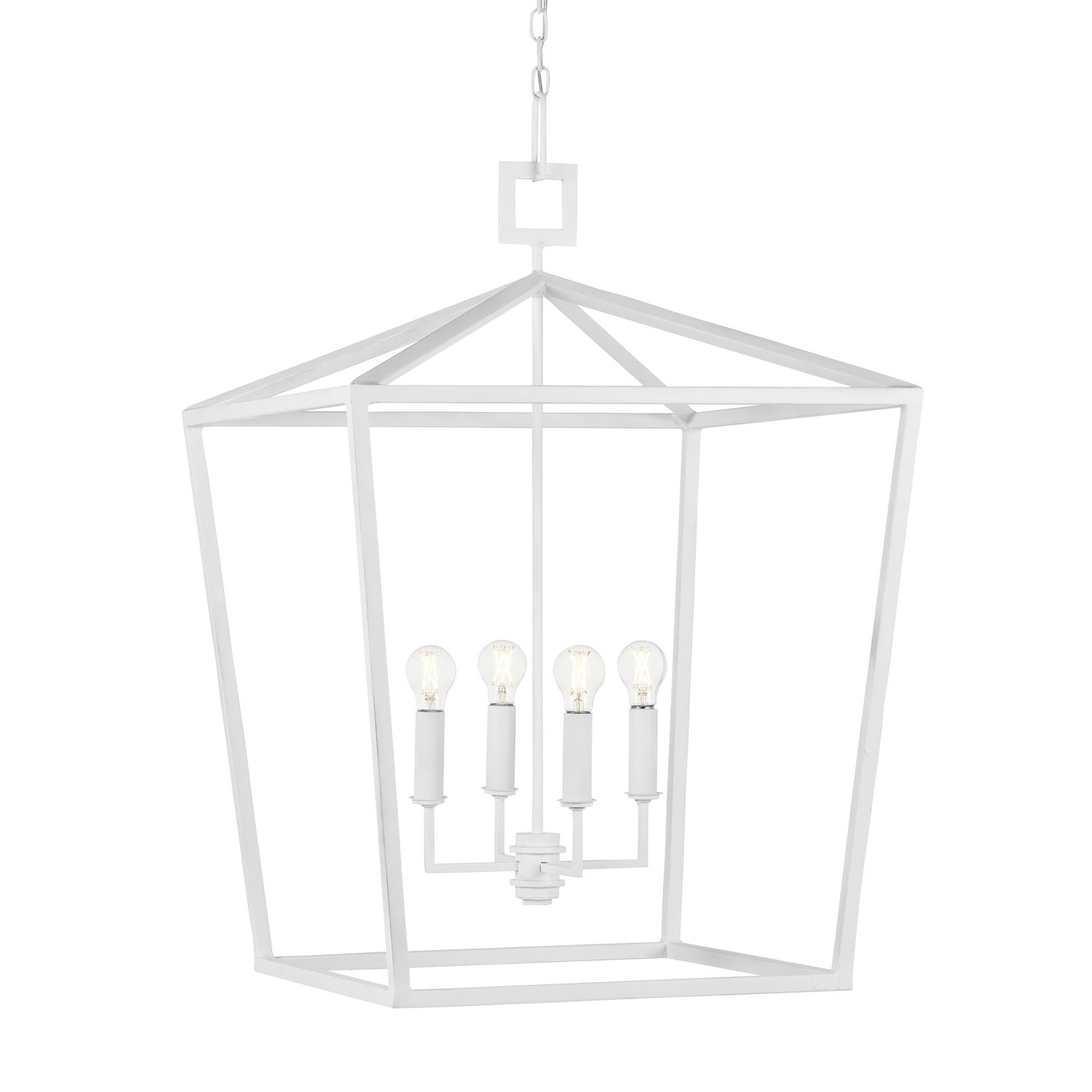 Currey and Company - 9000-0977 - Five Light Chandelier - Denison - Gesso White