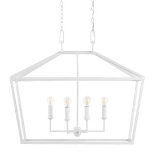 Currey and Company - 9000-0979 - Six Light Chandelier - Denison - Gesso White