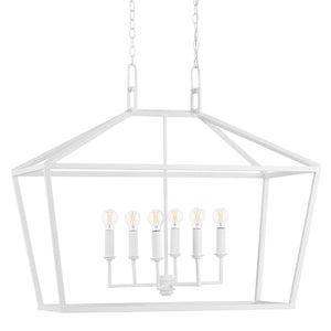 Currey and Company - 9000-0979 - Six Light Chandelier - Denison - Gesso White