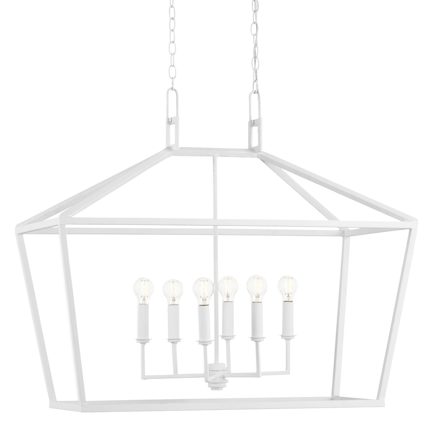 Currey and Company - 9000-0979 - Six Light Chandelier - Denison - Gesso White