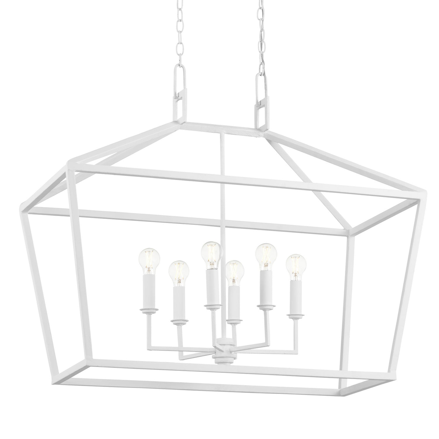 Currey and Company - 9000-0979 - Six Light Chandelier - Denison - Gesso White