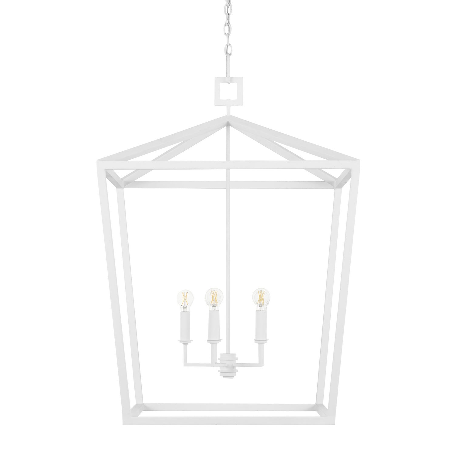 Currey and Company - 9000-0980 - Four Light Chandelier - Denison - Gesso White