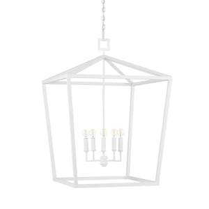 Currey and Company - 9000-0980 - Four Light Chandelier - Denison - Gesso White