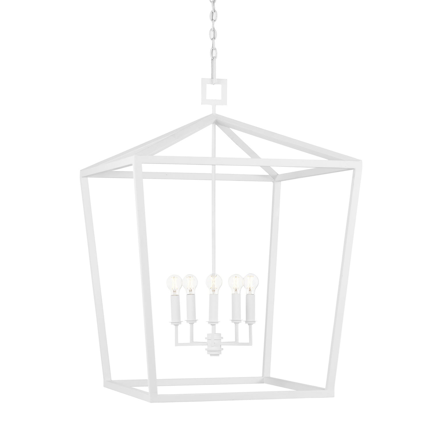 Currey and Company - 9000-0980 - Four Light Chandelier - Denison - Gesso White