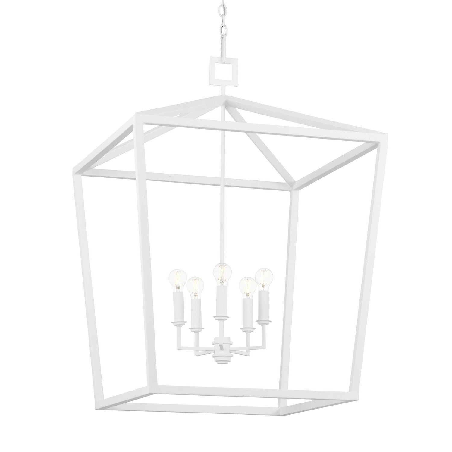 Currey and Company - 9000-0980 - Four Light Chandelier - Denison - Gesso White