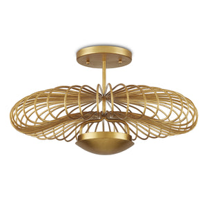 Currey and Company - 9000-0985 - LED Semi-Flush Mount - Sheereen - Contemporary Gold Leaf/ Contemporary Gold